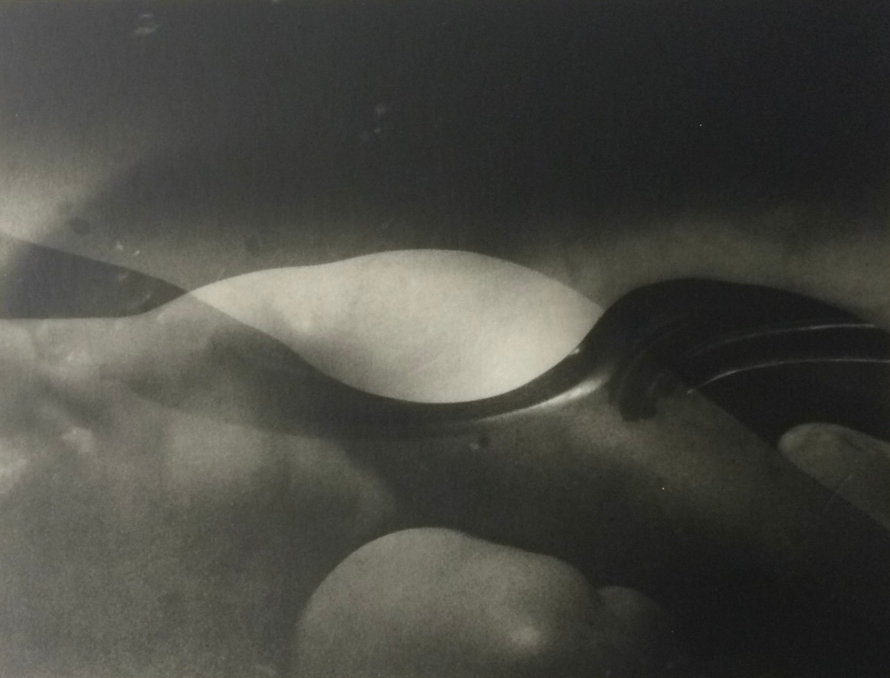 Overlapping curves of a body rendered in pale light and deep shadow